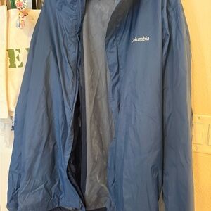 Columbia Blue Raincoat Lightweight Water-Resistant